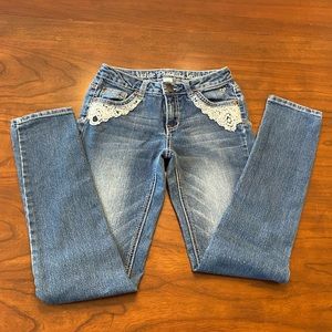 Girls Justice Premium Distressed Simply Low Super Skinny Jeans size 14